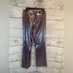 LEI Energy Shiny “wet” Y2K Purple Boot Cut Pants size 5